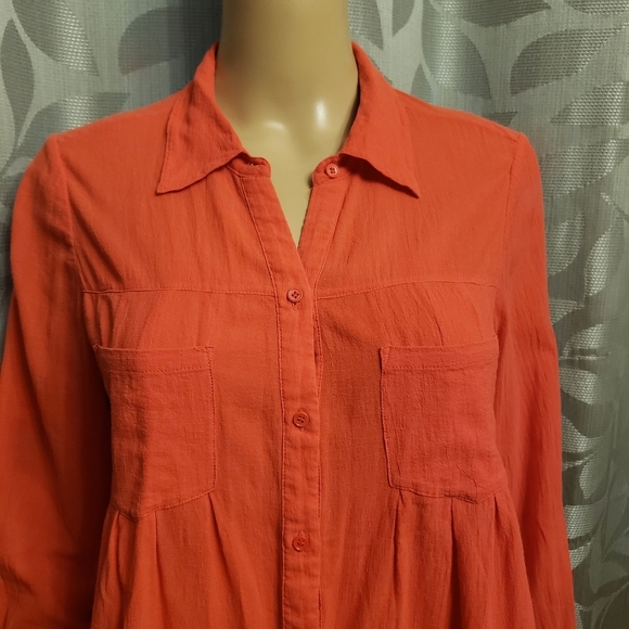 Joie Coral Button Down Blouse Size S - Picture 2 of 11